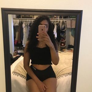 BLACK FASHION NOVA BANDEAU TOP